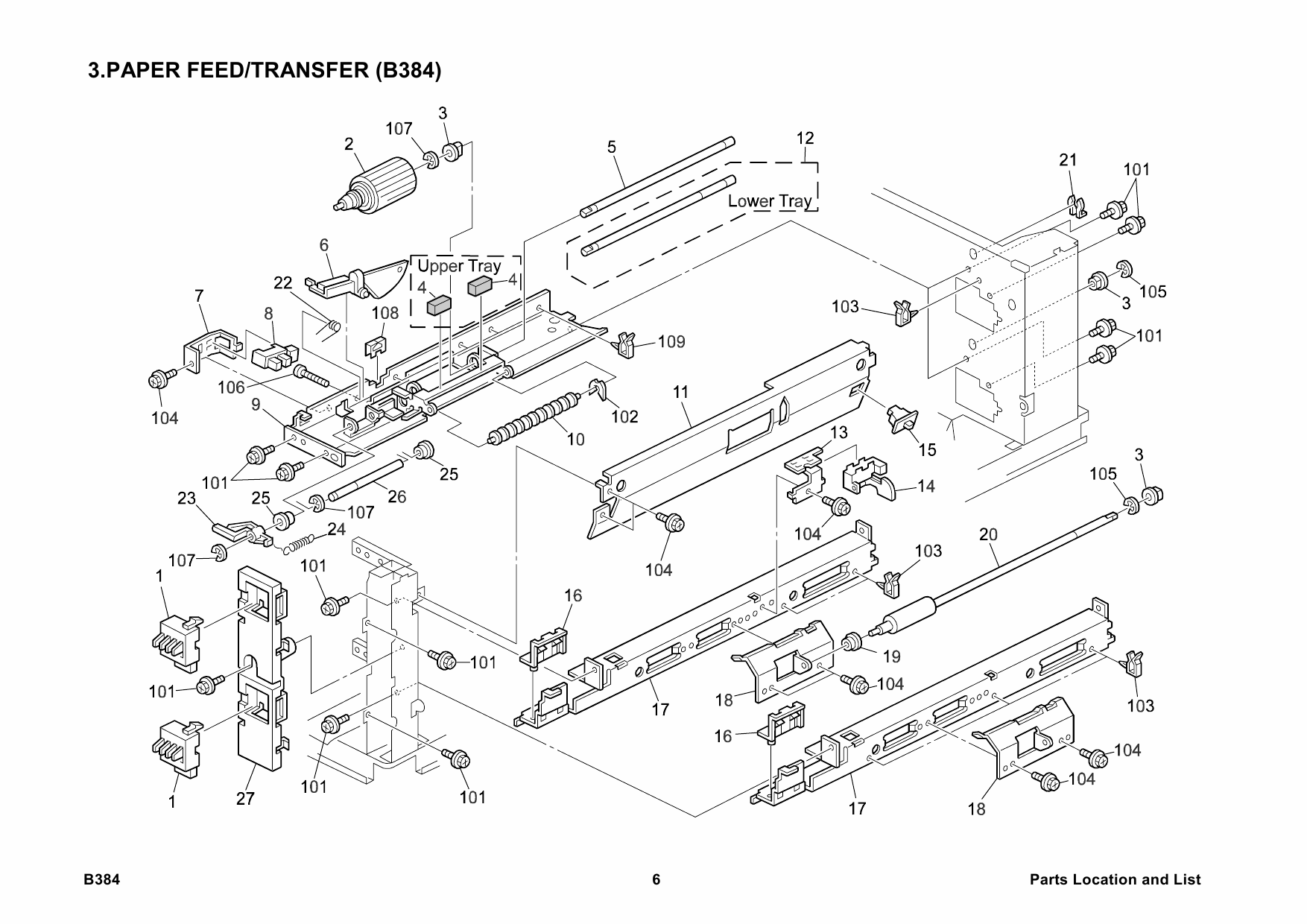 RICOH Options B384 PAPER-TRAY Parts Catalog PDF download-3